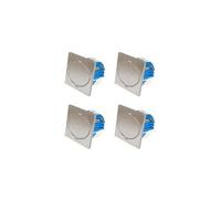 Lot de 4 prises 16a 2p+t finition alu brossé - ip44 avec boîte d'installation