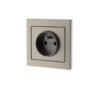 - Lot de 4 prises 2P+T inox brossé Art'Flat