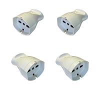 Lot de 4 prises Schuko volant, multistandard italien Bipasso, allemand Schuko, P11/17 10/16A 250V, 2P+T Max 1500W Blanc