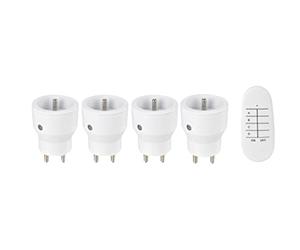 Lot de 4 Prises + télécommande on Off SEMAC COMFORTLIFE, pour contrôle de 4 équipements électriques, portée 50m, Pile 12V 23A
