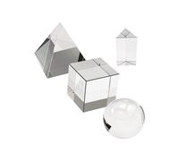 Lot de 4 Prismes de Photographie en Cristal Optique K9, Comprenant une Boule de 55 mm, un Prisme Carré et Triangulaire de 50 mm, une Pyramide Optique