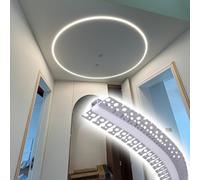 Lot de 4 profilés flexibles en aluminium pour plafond et mur - 2 m - Kit de moulage pour bandes lumineuses à DEL - Décoration intérieure - 1 m - Installation facile