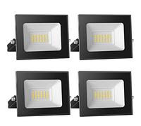 Lot de 4 Projecteur LED 20W 2000LM Super Lumineux Spot LEDs Extérieur, 6000K Blanc Froid Éclairage de Sécurité D'extérieur, IP65 Imperméable Lumière de Sécurité Pour Terrasse Jardin Garage Cour