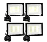 Lot de 4 Projecteur LED 50W 5000LM Blanc Chaud 3000K Super Lumineux, Spot Extérieur IP65 Étanche avec Verre Trempé à Grain Fin pour Entrée, Terrasse, Square, Usine
