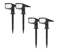 KYF - Lot de 4 Projecteur Solaire Extérieur Haute luminosité Mural et sur Piquet Blanc 6000K autonomie jusqu'à 10h