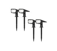 KYF - Lot de 4 Projecteur Solaire Extérieur Haute luminosité Mural et sur Piquet Blanc 6000K autonomie jusqu'à 10h