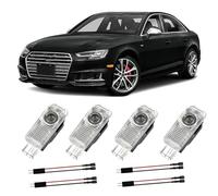 Lot de 4 projecteurs de lumière de portière de voiture avec logo S pour Audi A1/A3/A4/A5/A6/A7/A8/Q2/Q3/Q5/Q7/Q8/TT/R8, projecteur de portière, éclairage sous caisse, accessoires de voiture