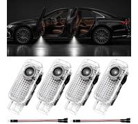Lot de 4 projecteurs de portière de voiture - Éclairage de porte de voiture - Projecteur de logo - Éclairage de fond de voiture - 4K HD - Pour A1/A3/A4/A5/A6/A7/A8/Q2/Q3/Q5/Q7/Q8/TT/R8