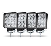 Lot De 4 Projecteurs De Travail À Led 3 Pouces 48 W, Feux Antibrouillard Pour Voiture, Camion, Utv, Suv, Tracteur Tout-Terrain, Bateau