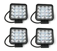 Lot de 4 projecteurs de travail carrés 16 LED 48 W pour voiture, bateau
