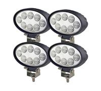 Lot de 4 projecteurs de travail ovales à LED 24 W 12 V 24 V 12 V 24 V Projecteur de travail IP68 Tracteur SUV