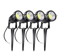 Lot de 4 projecteurs LED COB, éclairage paysager extérieur basse tension 5W 220V projecteurs de jardin réglables,Projecteur extérieur d'aménagement paysager pour arbre,Allée (White Light, 4 PCS)