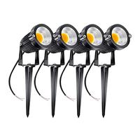 Lot de 4 projecteurs LED COB, éclairage paysager extérieur basse tension 5W 220V projecteurs de jardin réglables,Projecteur extérieur d'aménagement paysager pour arbre,Allée (Warm Light, 4 PCS)