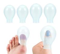 Lot de 4 protecteurs d'orteils imperméables en silicone - Protection des orteils - Grand orteil réutilisable - Pour pédicure, manucure, natation, soins des ongles, douche, protection des plaies