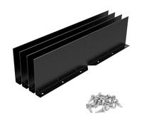 Lot de 4 protections anti-éclaboussures de gouttière pliables en aluminium avec vis, convertisseur de pluie pliable pour maison, toits plats en bardeaux, vallée, coin, noir
