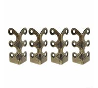 Lot de 4 protections d'angle décoratives antiques en laiton massif de 48 mm pour table ou bureau pour bord mural avec vis incluses - Protection de 4 (bronze)