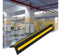 Lot de 4 protections d'angle en caoutchouc pour garages de stationnement, protections d'angle réfléchissantes avec bandes réfléchissantes en forme de L (noir, 0,9 cm)
