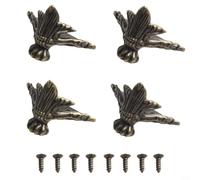 Lot de 4 protections d'angle en laiton antique pour boîtes à bijoux en bois - En alliage de zinc - 38 x 28 mm - Avec Scre