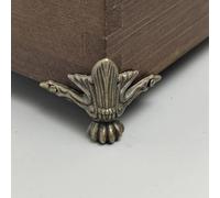Lot de 4 protections d'angle en laiton antique pour boîtes à bijoux et boîtes de rangement en bois - Pieds décoratifs en alliage de zinc - 38 x 28 mm - Finition bronze
