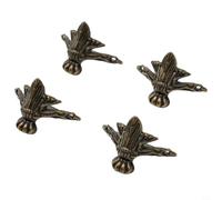 Lot de 4 protections d'angle en laiton antique pour coffres à bijoux, pieds en métal pour sécuriser et décorer des boîtes de rangement ou des étuis en bois