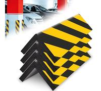Lot de 4 Protections de Bord de Porte de Garage, en EVA, avec Rayures Noires et dorées, pour Places de stationnement, garages et Angles de Mur