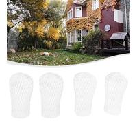 Lot de 4 protections de gouttière en maille métallique pour bouchons de canalisation, piège à feuilles et débris avec maille en acier argenté résistant à la boue, s'adapte aux ouvertures de tuyaux