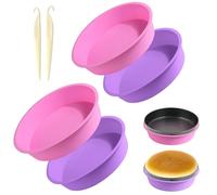 Lot de 4 protections de moule à gâteau au fromage en silicone avec spatule de libération de gâteau pour moule à charnière rond de 22,9 cm, 24,1 cm, 20,3 cm, 20,3 cm