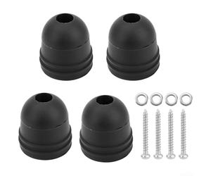 Lot de 4 protections de pare-chocs en caoutchouc noir pour portes coulissantes de terrasse, portes d'abri de jardin et armoires, protection contre les chocs avec vis en acier inoxydable