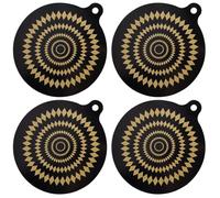 Lot de 4 protections de plaque à induction de 22,9 cm, tapis de table de cuisson à induction, coussinets en silicone pour table de cuisson à induction, accessoires de cuisson, outils de cuisine (noir)