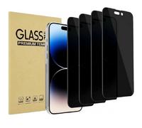 Lot de 4 protections d'écran de confidentialité pour iPhone 12/12 Pro, protection de capteur, verre trempé anti-espion, compatible avec Dynamic Island