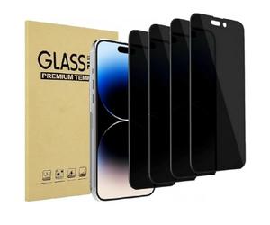 Lot de 4 protections d'écran de confidentialité pour iPhone 12/12 Pro, protection de capteur, verre trempé anti-espion, compatible avec Dynamic Island