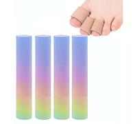Lot de 4 protections d'orteils découpables en silicone - Séparateur d'orteils - Pour hallux valgus - Coupables - Coussinets d'orteils - Coussinets en gel - Pour coussins, couleurs arc-en-ciel - Taille