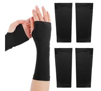 Lot de 4 Protections Élastiques en Plâtre Court pour Bras, Protection Platre Bras Élasticité, avec Trou pour le Pouce, Respirante, Confortables, pour Bras, Salle de Bain, Douche, Housse Lavable, Noir