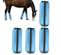 Lot de 4 protections en maille pour pieds équins | Guêtres pour équidés pour entraînement de course, sport, pâturage, ferme, champ