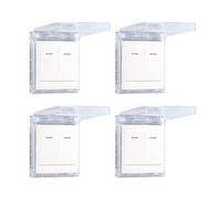 Lot de 4 protections étanches SLI-M pour commutateurs avec dos adhésif résistant à l'humidité pour salle de bain, cuisine, zones humides, couvercle fin et étanche