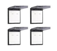 Lot de 4 protections étanches SLI-M pour commutateurs avec dos adhésif résistant à l'humidité pour salle de bain, cuisine, zones humides, couvercle fin et étanche
