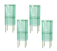 Lot de 4 protections réutilisables pour légumes et arbustes avec tube en fibre, pièces en plastique et film PE pour aider à maintenir l'humidité et protéger contre les menaces de volaille et