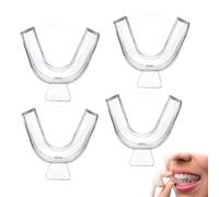 Lot de 4 protège-dents pour le grincement des dents - 2 tailles - Protège-dents pour éviter le bruxisme pour adultes et enfants - Plateaux de blanchiment des dents