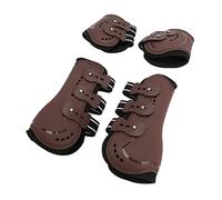 Lot de 4 Protège-jambes Avant et Arrière pour Cheval, Légers, Absorbant les Chocs, Bottes de Protection Réglables pour Spectacle de Saut D'obstacles, pour Bottes D'équitation