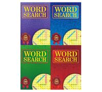 Lot de 4 puzzles de recherche de mots A5 pour adultes - Défis de cerveau - Recherche de mots - Grand texte - 120 puzzles par