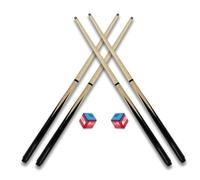 Lot de 4 queues de billard d'entraînement pour enfants de 81,3 cm pour table de billard, joint fileté en acier anti-oscillation, pointe en laiton renforcée, haute dureté, bois de frêne, contrôle de