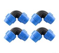 Lot de 4 raccords coudés à connexion rapide pour tuyau en polyéthylène | Connecteurs de raccordement en PVC PP pour jardinage agriculture | Pas de fusion de chaleur pour une installation facile et un
