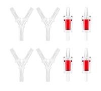 Lot de 4 raccords de pompe à air d'aquarium avec valve anti-retour, raccord de tuyau d'air à 3 voies en forme de Y, pièce en Y pour tuyau de 3/16", adaptateur de tuyau d'aquarium anti-fuite