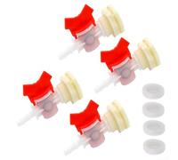 Lot de 4 raccords de seau pour système d'arrosage lapin avec valve ardillon et raccord de cloison, conçu pour tuyau 5/16 pour optimiser la distribution de l'eau pour volaille