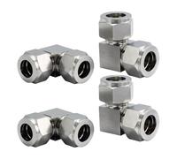 Lot de 4 raccords de tube avec double écrou sécurisé - Connecteur coudé à compression pour systèmes de canalisation, raccord de compression de ligne de laboratoire
