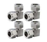 Lot de 4 raccords de tube avec double écrou sécurisé - Raccord coudé à compression pour systèmes de canalisations de laboratoire
