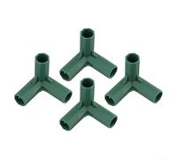 Lot de 4 raccords de tubes en plastique pour structures de jardin pour tuyaux de 16 mm, y compris jonction en T à angle droit et multi-voies (angle droit 3 voies)