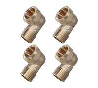 Lot de 4 raccords de tuyau en laiton coudé à 90 degrés 1,27 cm filetage femelle avec joint étanche double couche