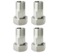 Lot de 4 raccords de tuyau en laiton, diamètre extérieur 25 mm, diamètre intérieur 32 mm, raccord de raccord de tuyau, raccord fileté pour compteur d'eau pour remplacement et réparation