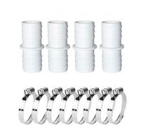Lot de 4 raccords de tuyau pour tuyau de piscine de 32 mm de diamètre - Avec 8 colliers de serrage en acier inoxydable - Adaptateur de tuyau de piscine - Douille pour piscine hors sol et pompe de